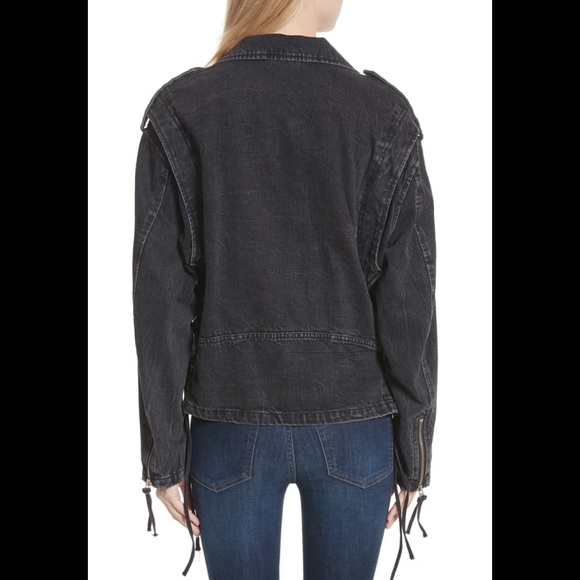 Free People Womens Fall Denim Motorcycle Jacket - Picture 4 of 5